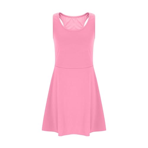 Tennis Dress for Girls Sleeveless Cute Plain Athletic Dress Elastic Waist A-Line Workout Golf Sports Dresses3