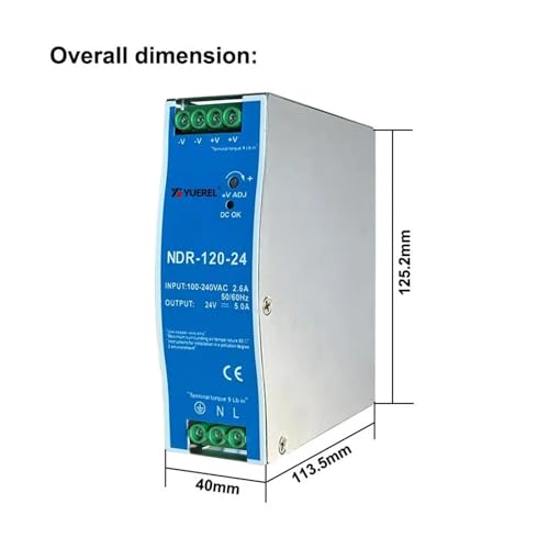 Alimentation à découpage NDR-120-12V anti-panne pour rail industriel - 3