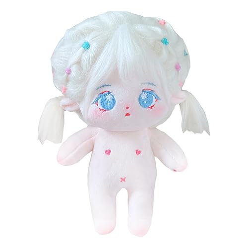 niannyyhouse Muñeca de peluche de 20 cm, cuerpo de peluche humanoide desnudo, sin atributo, 8 pulgadas, ropa normal, regalos de vestir (19 con esqueleto)
