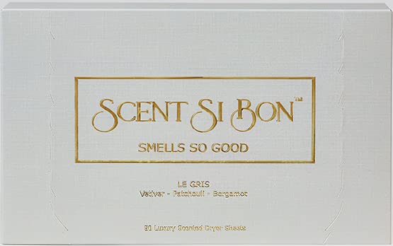 Luxury Scented Dryer Sheets, 50 Sheets, Le Gris Scent Inspired by Iconic Perfumes, Vetiver, Patchouli, Bergamot, Fragrant Clothing Freshener, Fabric Softener, Reduce Static and Wrinkles