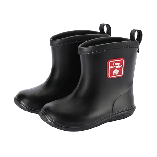 Tree Grandpa Toddler Rain Boots Baby Kids Easy-on Rain shoes Children Waterproof Shoes for Boys Girls(1-6 Years)