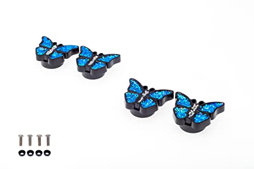 Image of FD&D Multiple Use Shining Screw Cap, Blue Butterfly Pattern with M6 Machine Screw
