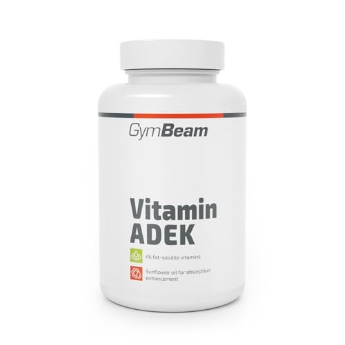 GymBeam Vitamin ADEK (Kapseln) - mit fettlöslichen Vitaminen (A, D, E, K), unterstützt Immunsystem, gesunde Knochen, Haut und Schleimhäute, Eisenstoffwechsel, Sehkraft und Muskelfunktion, 90 caps