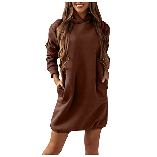 YSFWL Hoodie Kleid Damen Herbst Kapuzenpullover Lang Sweatjacke Sweatkleid Winterkleid Herbstkleid Kleid Sweatshirt Sweatshirtkleid Kapuzenjacke Kapuzenpulli Kapuze Langarm Sport Cover