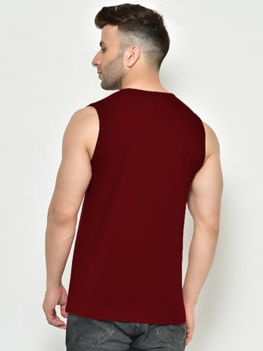 Image of CHKOKKO Tank Tops Sleeveless T-Shirt for Men Gym Wear Vest Solid Stylish Round Neck Running Sando for Sports Workout Fitness & Casual or Beach Wear