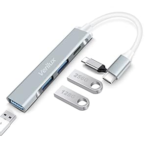 Verilux® USB C Hub,4-in-1 Type C Hub,with 1 USB 3.0, 2 USB 2.0 Ports for Laptop and Other Type-C Devices,Compatible with…