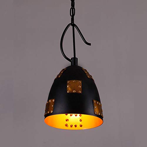 Lampe suspendue cage en fer noir avec abat-jour interchangeable chic
