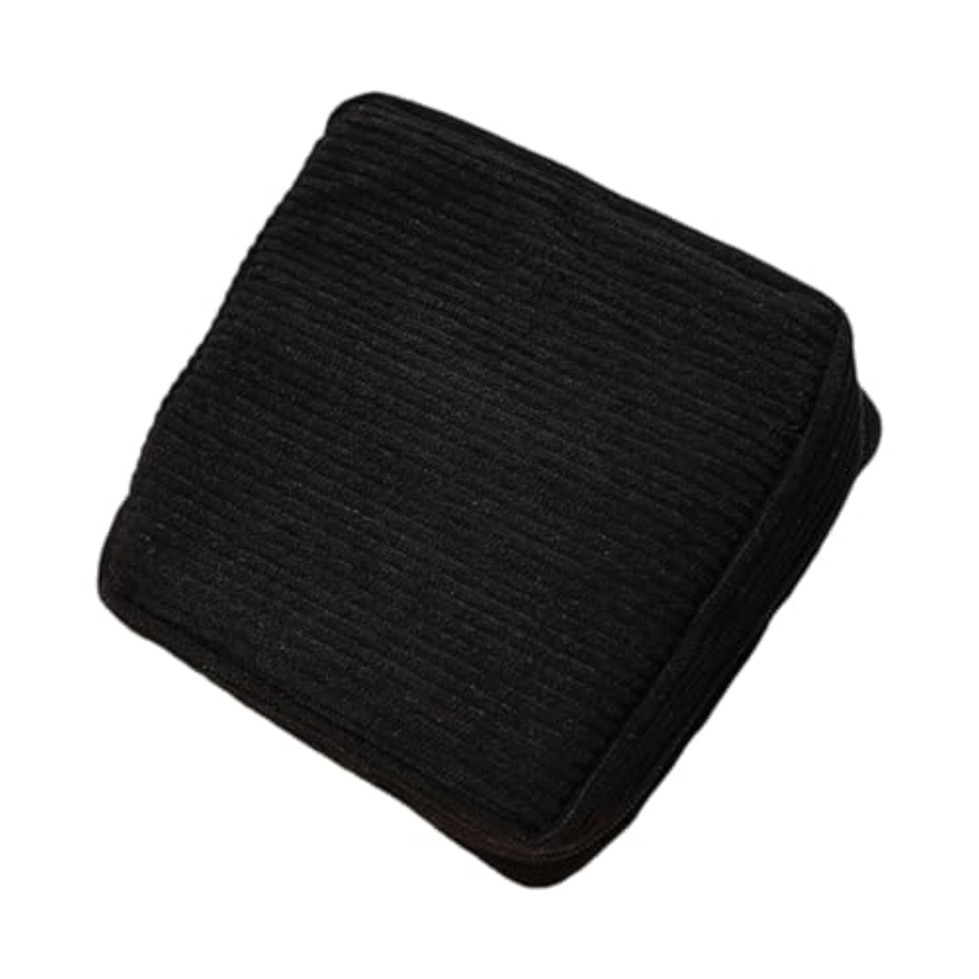 Corduroy Makeup Bag Zipper Pouch for Girls, Black