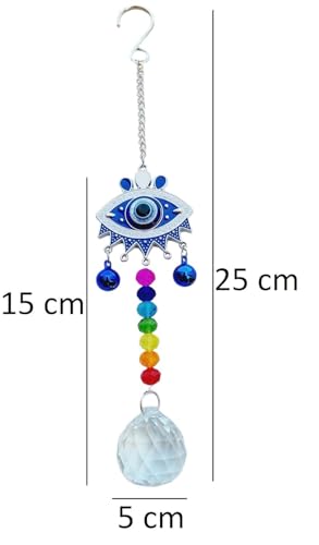 Image of Evil Eye Hanging Nazar Battu for Home Entrance Decoration, House Main Door Decor Hanging Decorative Items, Feng Shui Items for Good Luck, Housewarming Gift
