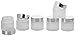 Produktbild Matt Glas-Tiegel 30 ml m. Deckel, Leere Kosmetex Glas Creme-Dose, Kosmetik-Dose, 6× 30 ml Mattglas Silber Deckel