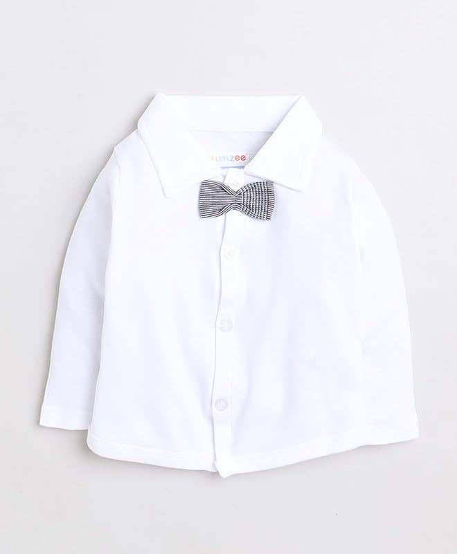 Image of BUMZEE Boy's Cotton Striped Full Sleeves Shirt Pant Set With Suspender & Cap (Peb8584)