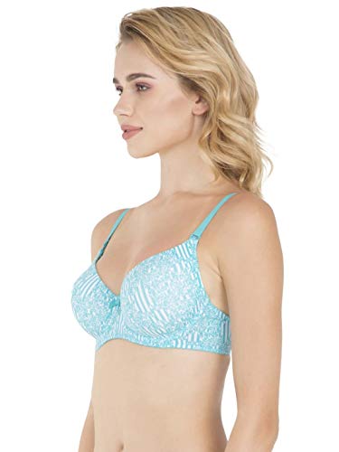 Image of Jockey 1245 Women's Under-Wired Padded Super Combed Cotton Elastane Stretch Multiway Styling T-Shirt Bra with Detachable Straps (Colors & Prints May Vary)