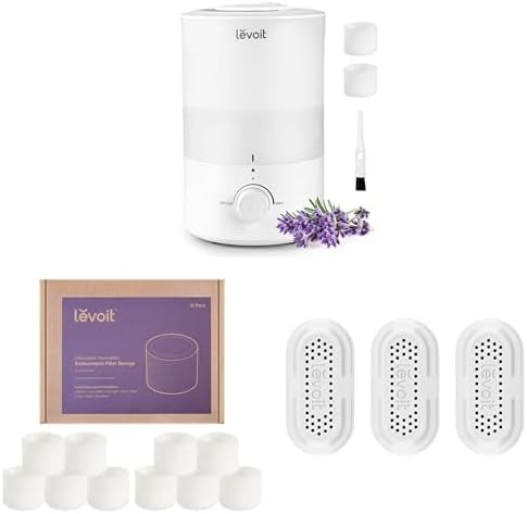 Bundle of LEVOIT Dual150 Humidifiers for Bedroom + LEVOIT 10-Pack Top Fill Humidifier Replacement Filters + LEVOIT 3-Pack Water Softner