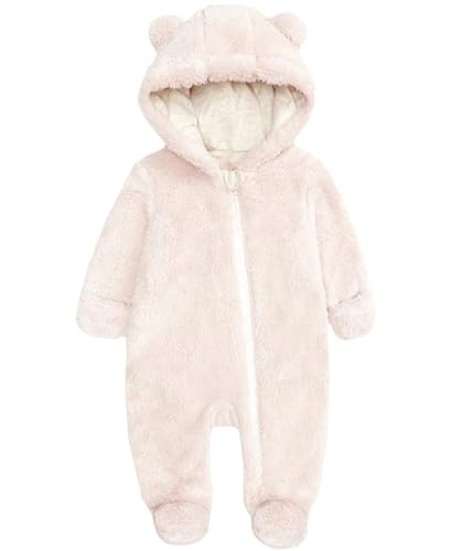 Image of Newborn Baby Romper Fleece Onesie Jumpsuit Toddler Warm Hooded Outwear Outfits for Infant