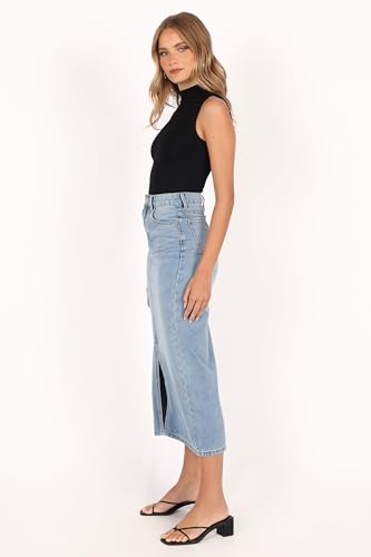 Petal & Pup Women's Dana Denim Midi Skirt4