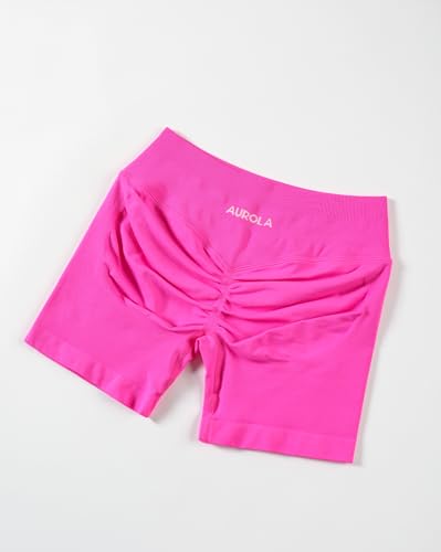 Image of AUROLA Influence Workout Shorts for Women,2.5 3.5 4.5 5.5 6.5 No Roll Up Squat Proof Scrunch Seamless Compression Gym Short