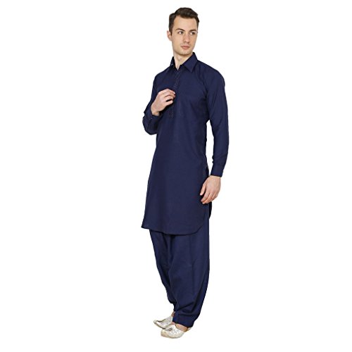 Traje Pathani Kurta Royal azul marino para celebraciones y eventos 2