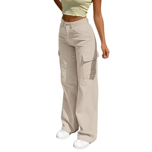 Pantalones cargo cómodos con bolsillos utilitarios y cintura elástica