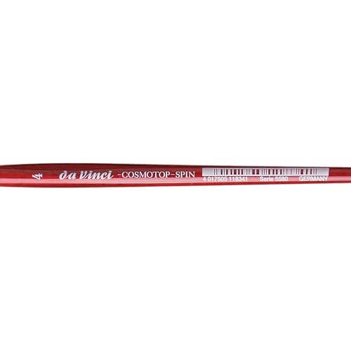 Image of da Vinci Watercolor Series 5580 CosmoTop Spin Paint Brush, Round Synthetic with Red Handle, Size 4 (5580-04)
