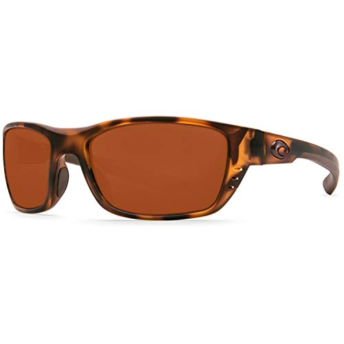Costa Del Mar Men's Whitetip Readers Rectangular Sunglasses, Matte Retro Tortoise/Copper C-580P, 58
