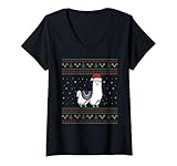 Photo Gallery donna alpaca, lama happy christmas funny brutto natale maglietta con collo a v Photo Gallery donna alpaca, lama happy christmas funny brutto natale maglietta con collo a v