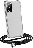 MyGadget Cover per Samsung Galaxy S20 FE - Custodia con Corda - Case con Cordino Opaca Antiurto | Bumper con Laccio | Tracolla - Practical Stylish - Nero