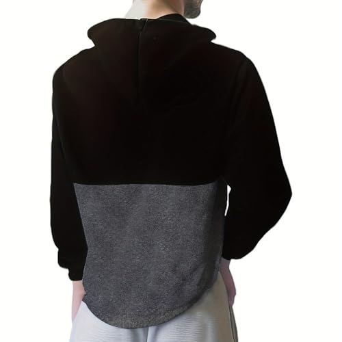 Sweatshirts for Men Fashion Color Block Hoodies Big and Tall Active Sports Zip Up Jacket Fall Winter Hooded Tops2