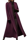 Yming Frauen Abend Basic Taschengeschäft Trenchmantel Bequeme Freizeit Splitzen Plus Größe Mantel Lila S