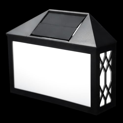 WOONEKY Lámpara Solar para Número de Casa Luz LED Blanca para Placa de Puerta Panel Solar Recargable Luz Indicadora Exterior para Dirección Adecuado para Decoración de Villas y