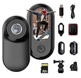 Mini Action Cam Bodycam mit 32GB Speicherkarte, Körperkamera für freihändige Aufnahme, Helmkamera für Fahrrad & Motorrad, tragbare Mini Kamera für Outdoor, Wandern, Skifahren und Alltagsaufnahmen