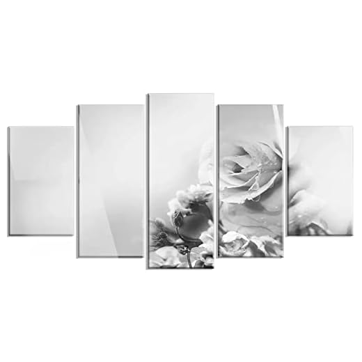 QPWOEI -Canvas tryck väggkonst bild för heminredning ros på våren 5 delar panelbilder utsträckta och inramade konstverk olja dekorationen landskap fototryck
