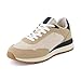 CUSHIONAIRE Kicks Fashion Sneakers for Women, Lightweight Non-Slip Lace Up Spring Shoes with Memory Foam Insole, TAN/Black 11W