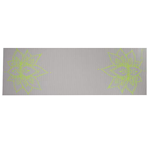 Sol Living Premium Extra Thick Non-Slip Yoga Mat - Durable Yoga Mats for Fitness,Meditation, Pilates, Workout and Exercise 24 x 72 Inches (Grey Lotus)