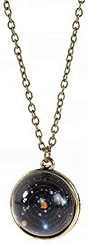 RONODA Planet Necklace Galaxy Pendant Necklace for Women Planet Universe Jewelry Gift