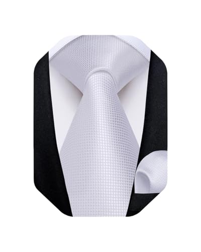 Image of DiBanGu Mens Solid Color Tie and Pocket Square Set Woven Silk Plain Necktie & Handkerchief for Men Wedding Party Formal