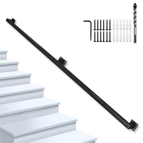 Set completo: maniglione da parete, design resistente, include parti di binario, staffe da parete, viti di montaggio; consente un'installazione facile e sicura a qualsiasi angolazione. Facile da installare, nessuna manutenzione.