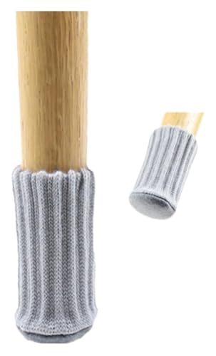 Chaussettes de chaise grises en maille double, lot de 24 protections de pieds
