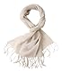 Prettystern Damen Herren Leinen-schal Frühling Sommer-Schal mit langer Fransen Silbergrau - T117 Hellgrau