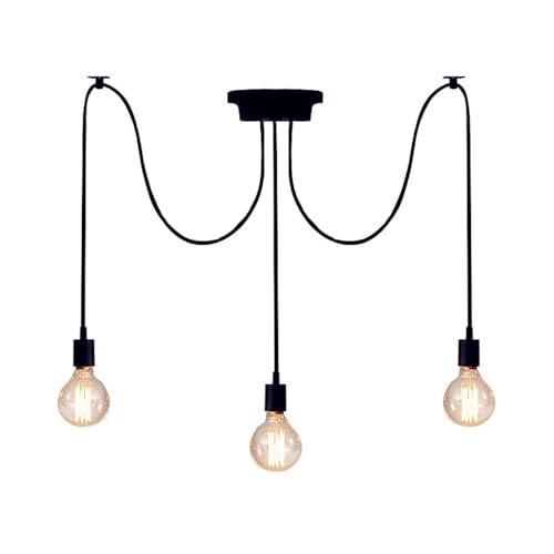 Lámparas Colgantes para Isla de Cocina, candelabro Retro Colgante E27 de múltiples Luces, lámpara de Techo Industrial Tipo araña para Oficina, Comedor, recibidor, Dormitorio, Hotel