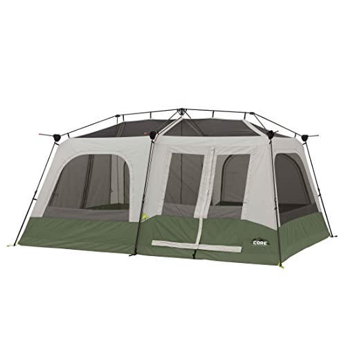 Core 10 Person Instant Cabin Tent | Portable Large Pop Up Tent With Easy 2 Minute Camp Setup For Family Camping | Multi Room Tent With Organization For Outdoor Camping Accessories #TOP7