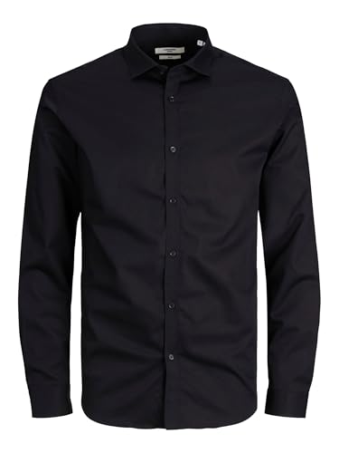Jack & Jones Jprblacardiff Camiseta L/S Ps Noos Camisa, Hombre, Negro/Ajuste: Ajuste Holgado, 4XL Grande
