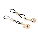 Kutocesy SM NippelKlammern Einstellbare Zwei Farben Glocken Nicht-Piercing Silikon Nippelschmuck Sexspielzeug Mentoring Für Erwachsene (Gold)