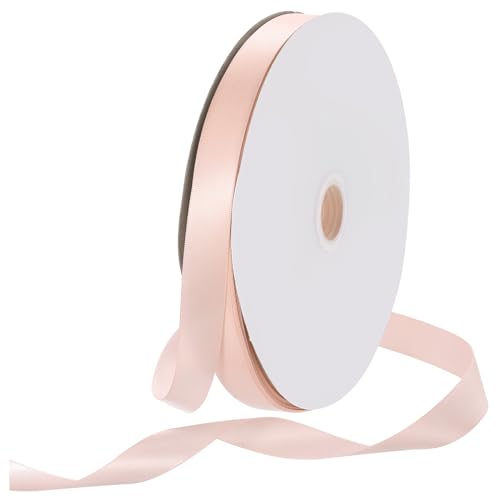 Rebower 100 Yard Satin Ribbon Thick Double Face Grosgrain Silk Ribbon, [for Gift Wrapping, Hair Bows, Wedding, Cake, Flower] - 0.8"(2cm)/Apricot