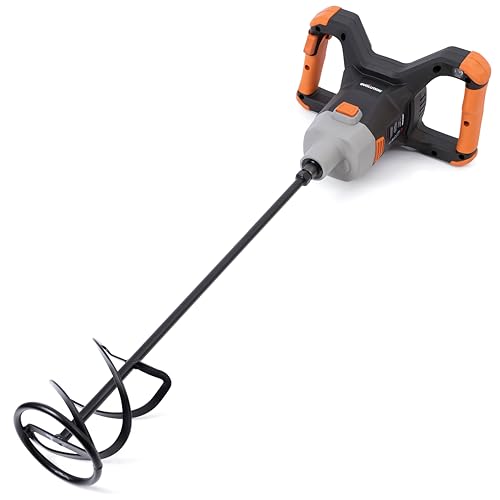 Evolution Power Tools: Mezcladora de varilla inalámbrica (sin batería) R120MXR-LI, portátil, varilla incluida (usado para escayola, pintura, mortero, cemento) - Batería no incluida