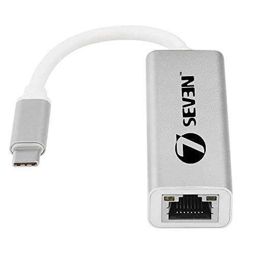 Image of 7SEVEN LAN Connector, Type C to Ethernet Adapter, USB C to LAN Adapter for MacBook Pro Air, iPad Pro, SurfaceBook, Chromebook, Galaxy S22 S21- USB C to RJ45 Converter, Type C to RJ45 Connector