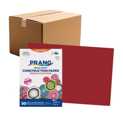 Image of Prang Construction Paper, 12 inch x 18 inch, Holiday Red, 50 /Pack, 25 Packs | Formerly SunWorks, Class Pack, 1250 Sheets Total, P9907