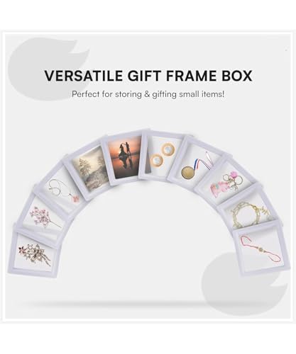 Image of Floating Display Frame, Coin Display Case, Dustproof PE Film Transparent Jewelry Storage Box for Ring Necklace Bracelet, Floating Display Case for Coin, Jewelry per Availability (Medium 15 pc White)