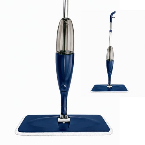Spray Mop Floor Cleaning Kit | 650ml Large Capacity Refillable Bottle | 360 Rotating Wet & Dry Microfiber Mop with Washable Pad | No Bucket Needed | Hardwood Laminate Tile Ceramic Kitchen Floors