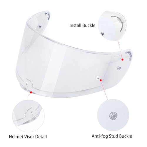 MXJ Gear Strada 2 Visor for Sedici Strada 2 and for Strada 3 Face Shield Helmet Visor Accessories for FT2 VECTOR FF801 FF397 (Transparent)