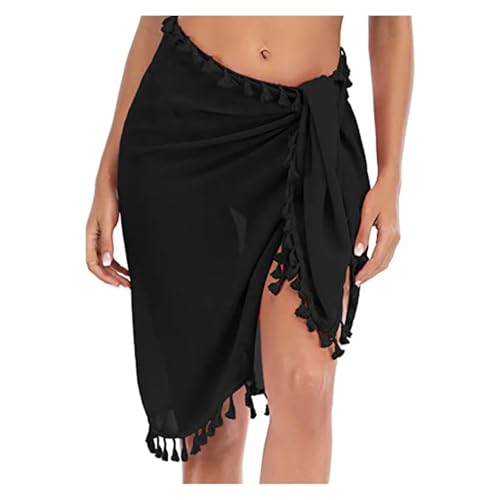 Sarong femme plage haut de gamme au tombé fluide et détails de pompons délicats